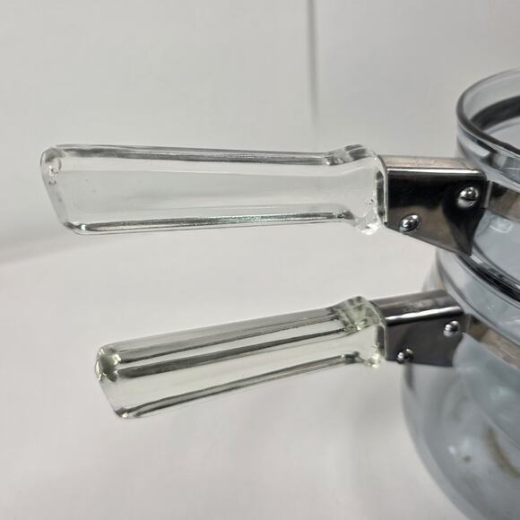 Vintage PYREX Flameware BLUE GLASS Double Boiler Pots 6763-U 6763-L (No Lid) - Picture 3 of 16